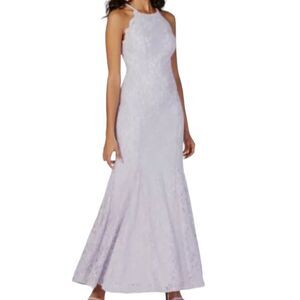 Sparkle Lace NIGHTWAY Halter Gown Formal Lavender Purple Maxi Prom Dress size 6